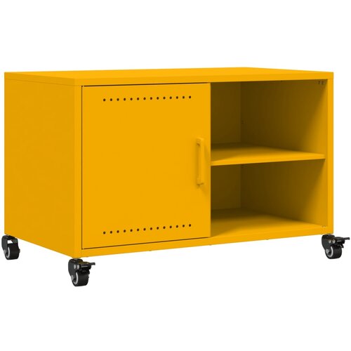 Maison Chic TV omarica - TV stojalo - Televizijska omarica gorčično rumena 68x39x43,5 cm jeklo, (21700165) Slike