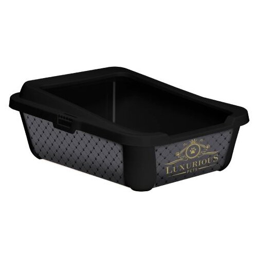 Moderna Luxurious Pets Hercules Tray 50 Otvoreni toalet sa ramom, Crni Slike