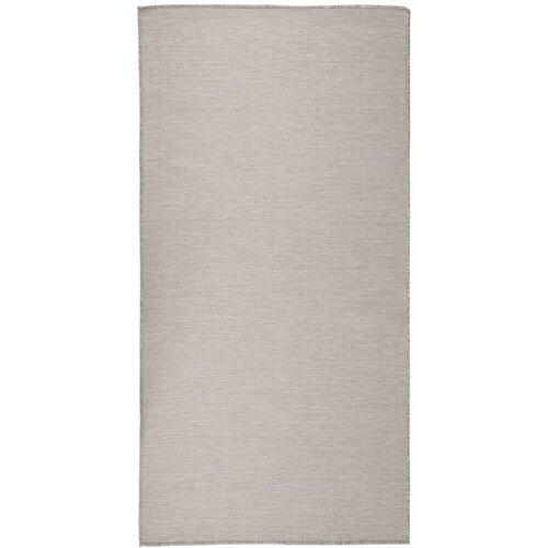 VidaXL Vanjski tepih ravnog tkanja 100 x 200 cm sivo-smeđi Slike