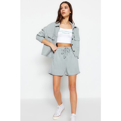 Trendyol Shorts - Green - High Waist Slike