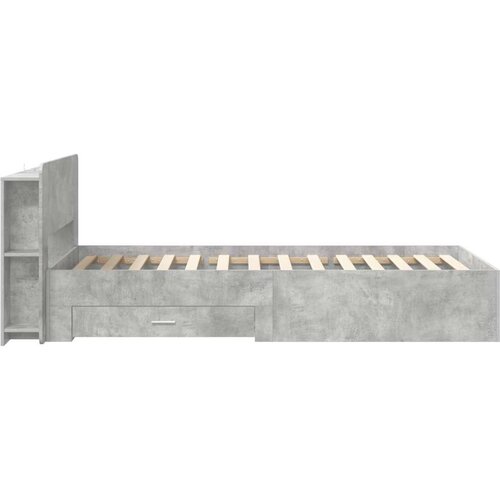  Okvir kreveta s pohranom s uzglavljem Betonska siva 75 x 190 cm - Betonska siva 75 x 190 cm bez sredi&amp;scaron;nje police Slike