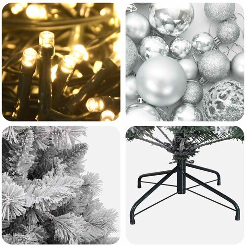  Umjetno božićno drvce s kuglicama 150 cm 150 LED lampica Slike