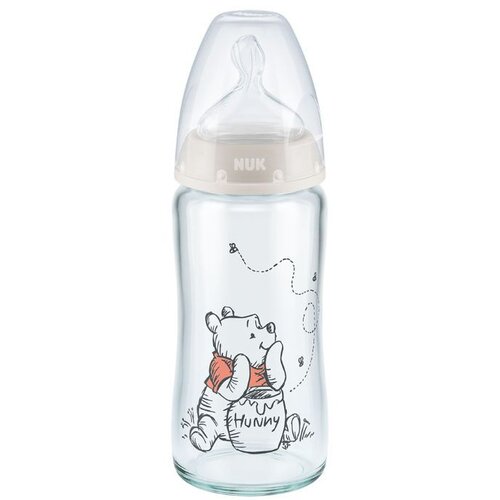 Nuk Staklena fla&amp;scaron;ica sa indikatorom temperature Winnie The Pooh, 240ml Slike