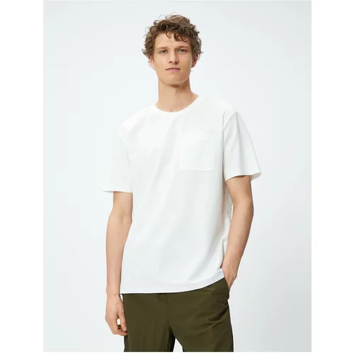 Koton Basic T-Shirt with Pocket Detailed Crew Neck Short Sleeve Cotton.