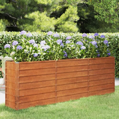 vidaXL Povišena vrtna gredica boja hrđe 240 x 40 x 77 cm čelik COR-TEN Cijene
