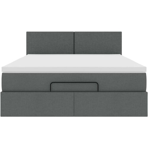 VidaXL otomanski okvir kreveta s madraca tamnosivi 140x200cm tkanine Slike