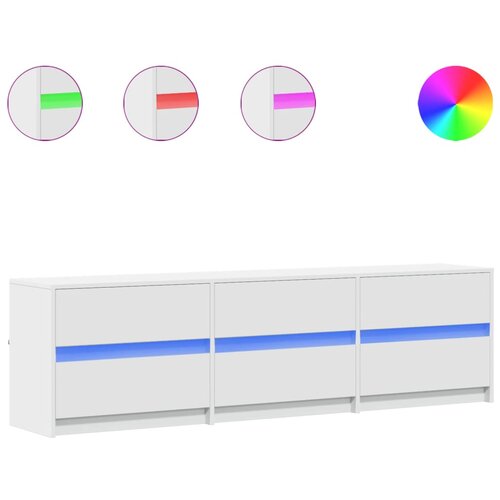  ormarić LED bijeli 180 x 34 x 50 cm od konstruiranog drva Slike