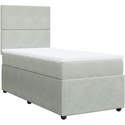Box spring krevet s madracem svjetlosivi 90x190 cm bar&amp;scaron;unasti Slike