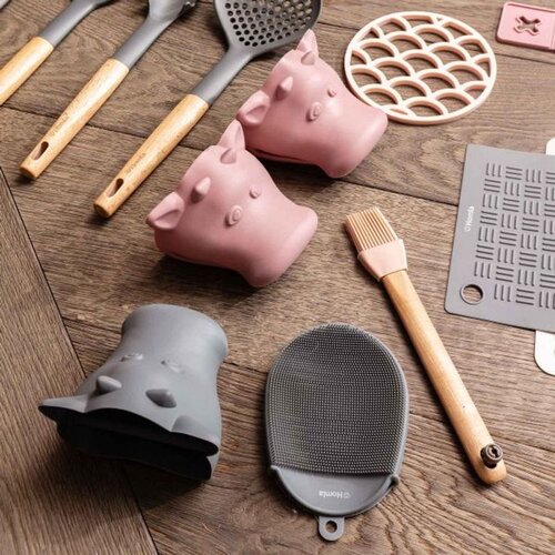 Kuhinjska rukavica silikon EASY BAKE 12x10cm - Grey - HML Slike
