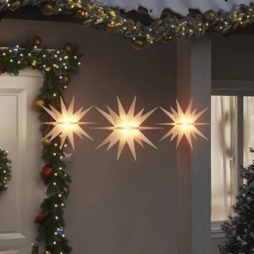  Božićne svjetiljke s LED žaruljama 3 kom sklopive bijele