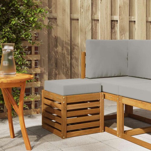  Vanjska stolica klupa s jastukom Prirodna 43 x 43 x 37 cm - Prirodna i svijetlo siva 40 cm Zatvoren prostor za noge Cijene