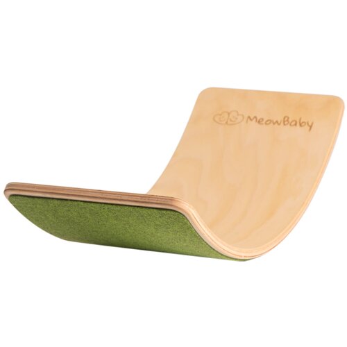 MeowBaby Drsna ravnotežna deska za otroke ® Montessori 80x30 cm, ravnotežna deska s flisom, zelena, (20734417) Cene