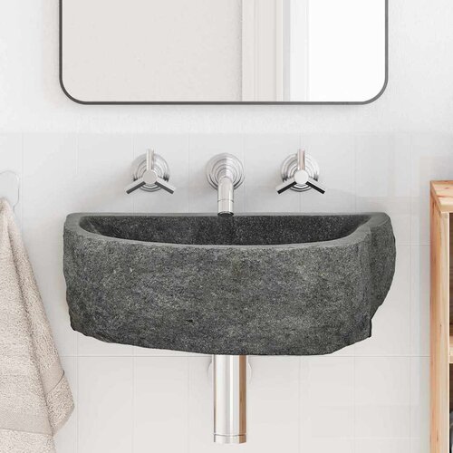 vidaXL Zidni umivaonik Siva (38-45) x (30-35) x 15 cm Rijeka kamen Cijene