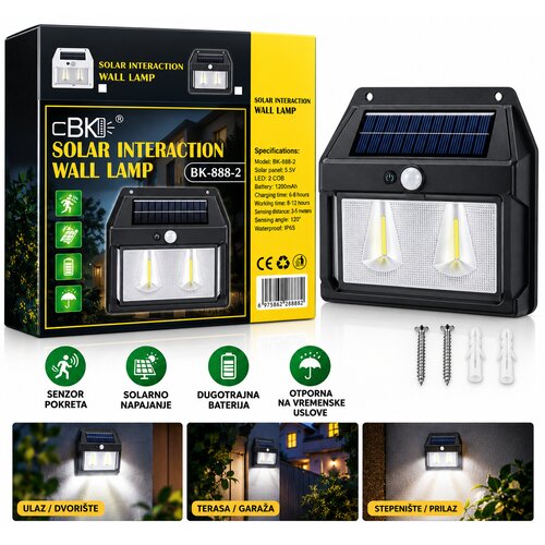  Solarna LED zidna lampa sa senzorom pokreta Slike
