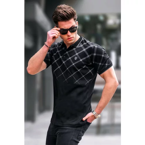 Madmext Black Buttoned Men's Polo Collar T-Shirt 5867