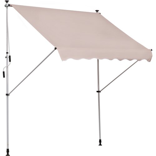 Outsunny vrtljiva zunanja tenda z ročico, teleskopskim okvirjem in nastavljivim kotom, bež, 200x150 cm, (20744496) Cene