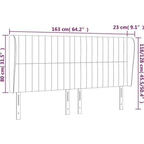 Uzglavlje s u&amp;scaron;ima plavo 163x23x118/128 cm od tkanine Slike