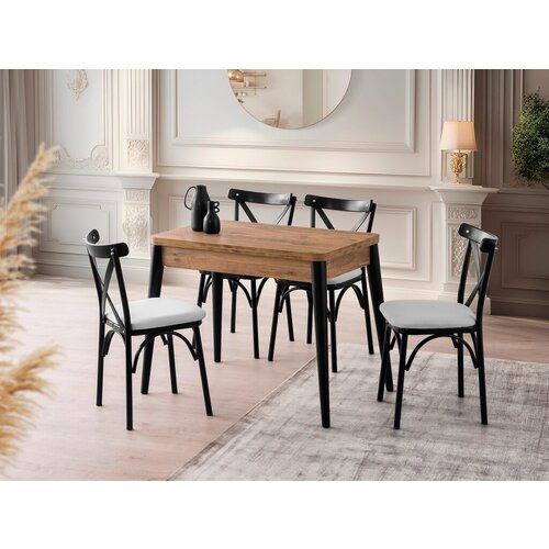 Hanah home Trpezarijski sto na razvlačenje Dolunay-1284, 100-120x75x60 cm, Smeđi Cene