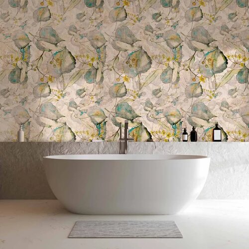  Foto tapeta - Green and yellow autumn souvenirs - floral design with leaves 350x256 Slike