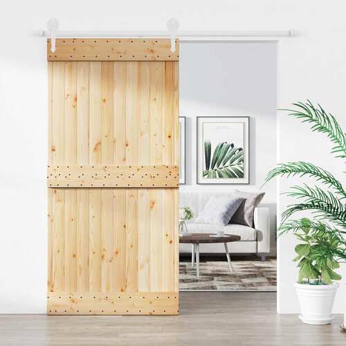  Klizna vrata Prirodna i bijela 100 x 210 cm Čvrsta borovina Cijene