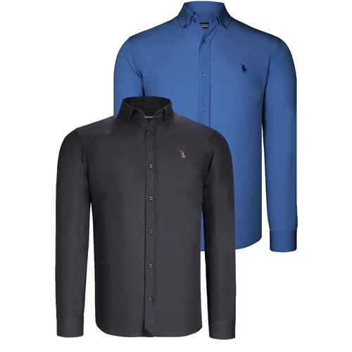 Dewberry DUAL SET G725 MENS SHIRTS-BLACK-INDIGO Cijene