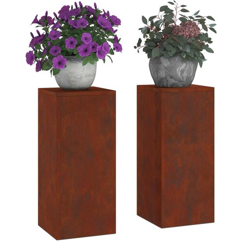  Stalak za biljke 2 pcs Rđa 24 x 24 x 55 cm Slike