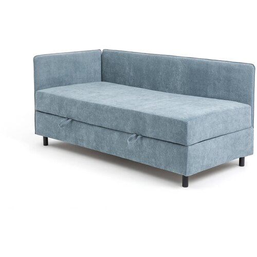 Bonami Selection Plavi tapecirani krevet s prostorom za odlaganje s madracem 120x200 cm Avela &amp;ndash; Slike