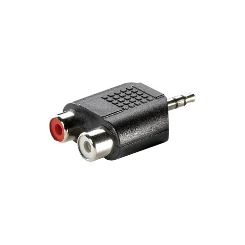 Value 11.99.4441 klinker avdio adapter [1x 3\,5 mm banana mo&amp;scaron;ki konektor - 2x ženski cinch konektor] črna, (20432552) Slike