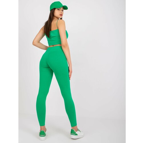 Fashion Hunters Green women's cotton leggings Albina RUE PARIS Slike