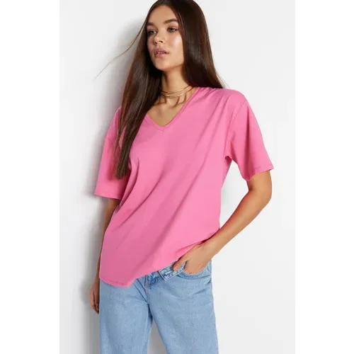 Trendyol T-Shirt - Pink - Boyfriend