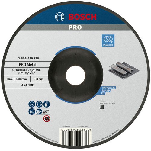 Bosch Pro Metal brusna ploča 2608619778, 180 &amp;times; 8 mm Slike