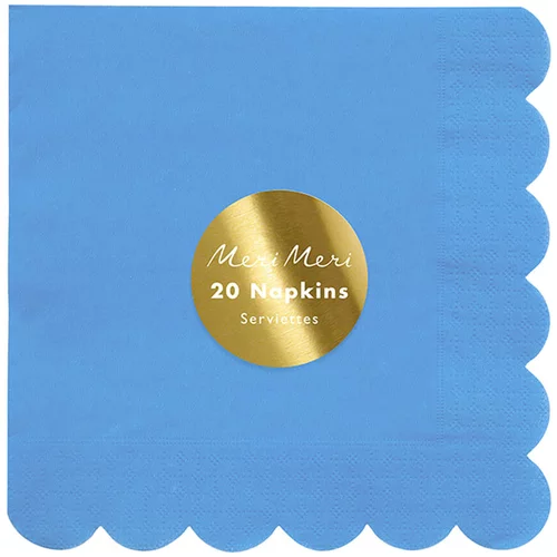 Meri Meri velike papirnate serviete bright blue (20 kosov)
