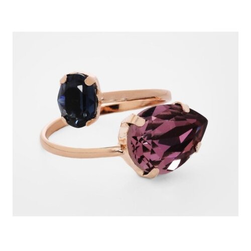 Victoria Cruz blooming amethyst rose gold prsten sa swarovski kristalima ( a4280-11sa ) Slike