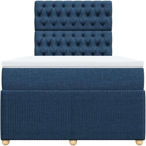 vidaXL Box spring postelja z vzmetnico modra 120x190 cm blago, (21307889) Cene