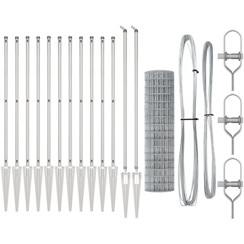 vidaXL Euro Ograđivanje s 13 Vrhunski Ulošcima 1.2x25 m Galvanizirani Čelik Cijene