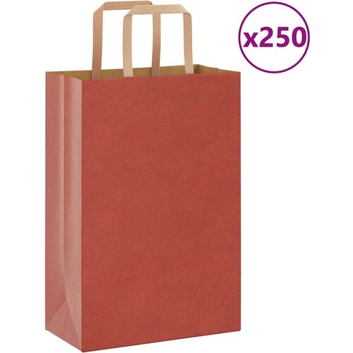  Papirnate vrećice 250 kom s ručkama crvene 21x11x31 cm Cijene