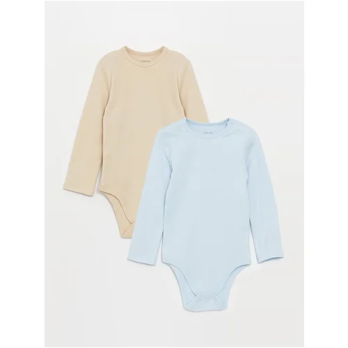 LC Waikiki Crew Neck Long Sleeved Unisex Baby Snap fastener Body Set of 2