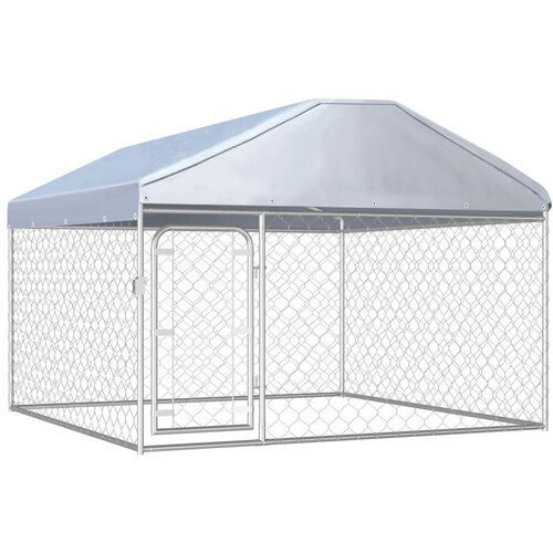 VidaXL Zunanji pasji boks s streho 200x200x135 cm Slike