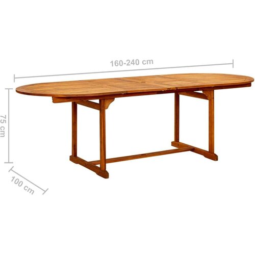 VidaXL Vrtni blagovaonski stol (160 - 240)x100x75 cm od drva bagrema Slike