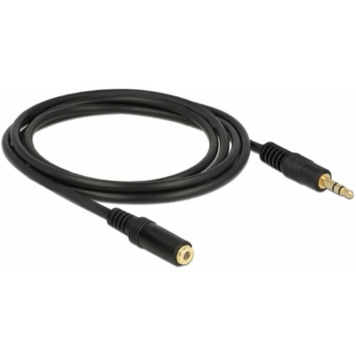 Delock 83766 audio produžetak [1x 3,5 mm banana utikač - 1x priključna doza za 3,5 mm banana utikač] 2 m crna Cijene