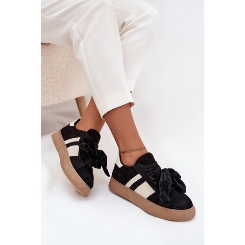 Boto Women&amp;#039;s Sneakers With Suede Bow Black Ashlyn Slike