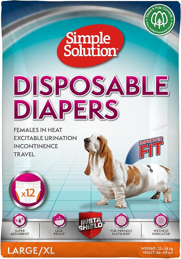 Bramton Simple Solution pelene za pse Disposable Diapers, gaćice L-XL Cene