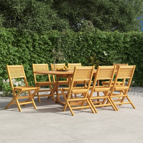 VidaXL Zložljivi vrtni stoli 8 kosi 47x62x90 cm trdna tikovina Slike