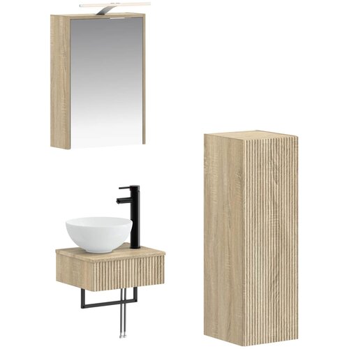  Set ormarića za kupaonicu 4 pcs Hrast sonoma 43 x 16 x 62,5 cm Cijene