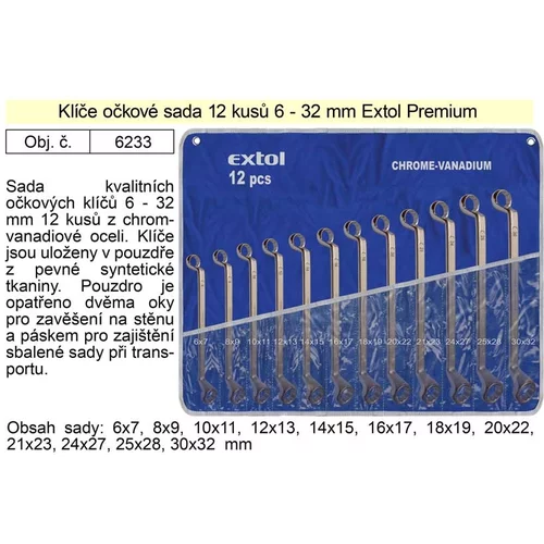 Extol Premium Komplet ključev 12 kosov 6-32 mm CrV, (20774186)