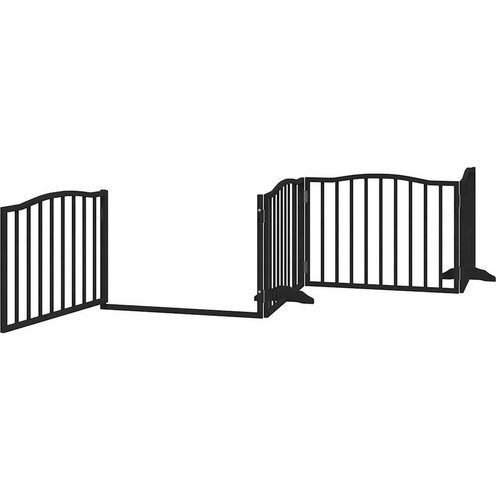 vidaXL Ograda za pse z vrati zložljiva 12 panelov črna 960 cm les Cene