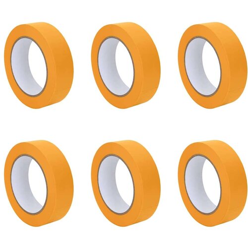 VidaXL Trake za maskiranje slikara 6 pcs Žuta 30mm x 50m Papir Slike