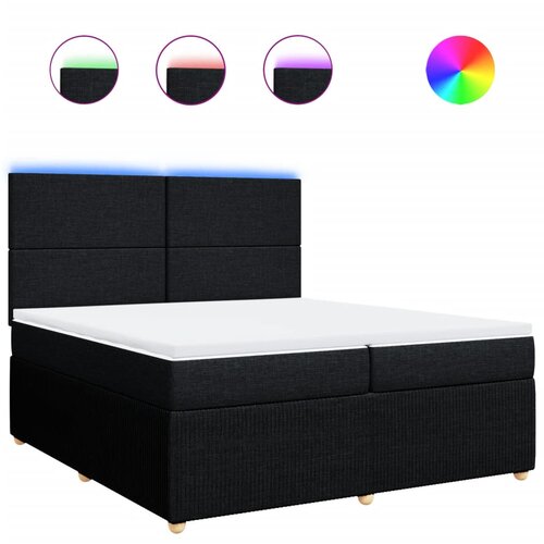 vidaXL Box spring postelja z vzmetnico črn 200x200 cm blago, (21304903) Cene