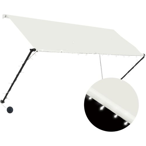 Maison Chic Zložljiva tenda - Senčniki z LED lučmi 250x150 cm krem, (22038303) Slike
