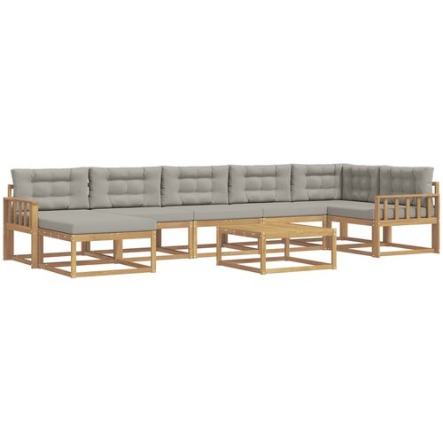  Set vanjskih sofa 8 kom. Bijela i svjetlosiva Slike